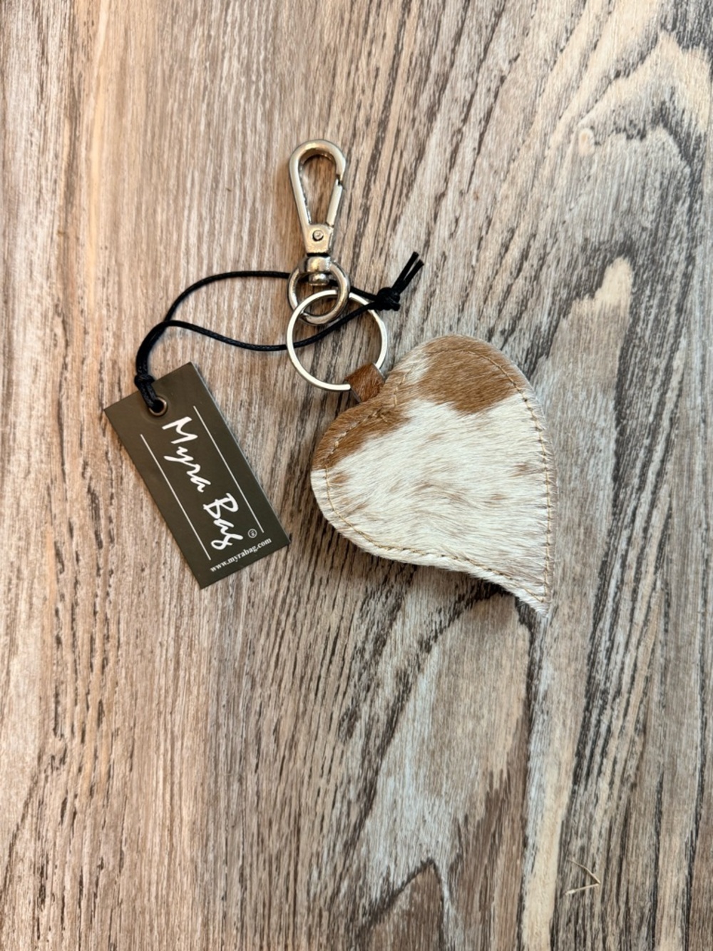 Myra Bag Hearts Love Key Fob in Caramel - Picture 2 of 3